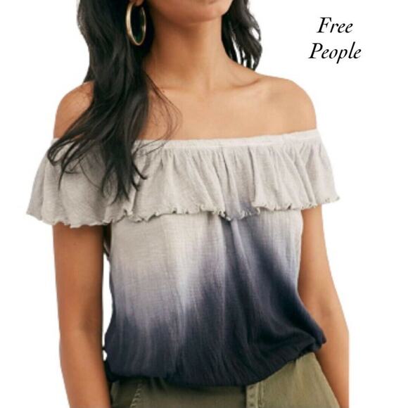 Free People Tops - Free People Cora Lee Ombre Nightfall Combo Off The Shoulder Blouse NWT Size S